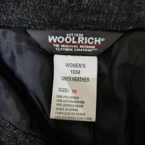 Woolrich | High Waist Straight Leg Onyx Heather Trouser Dress Pants - Size 6 - Picture 9 of 10